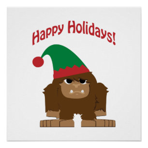 Póster ¡Feliz Hokidays! Navidades Bigfoot