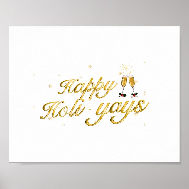 Póster ¡Feliz Holi-Yays! Diseño de celebración festiva (Frente)