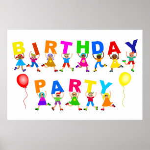 Póster Feliz Invitación de celebración de Fiesta de cumpl