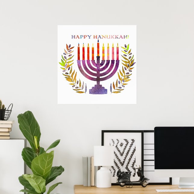 Póster Feliz Janucá  (Oficina en casa)