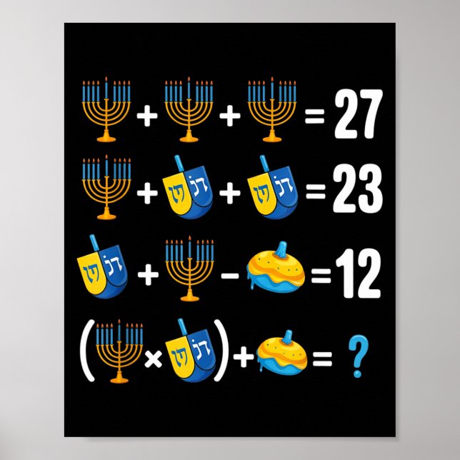 Póster Feliz Janucá 67 Meme Profesor de Matemáticas Menor (Frente)
