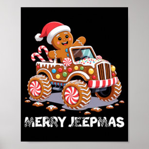 Póster Feliz Jeepmas Luz Fea Reno Navidad S