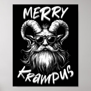 Póster Feliz Krampus Mítico Niños Hombres Navidad Horror
