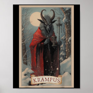 Póster Feliz Krampus Navidad Xmas Horror Suéter Feo E