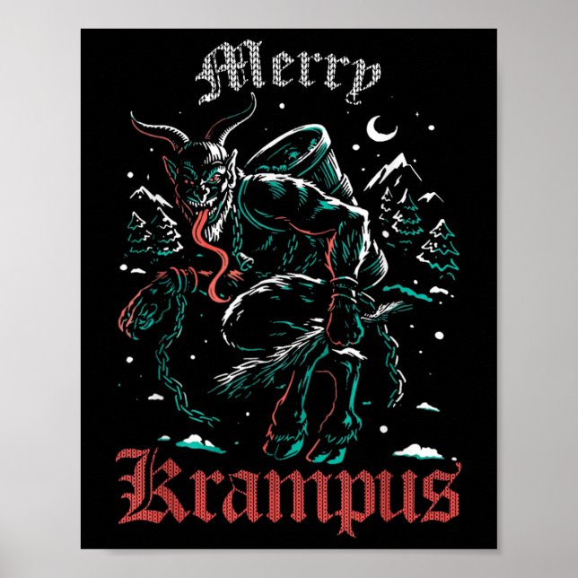 Póster Feliz Krampus Navidades Navidad Horror Mala Maldad (Frente)