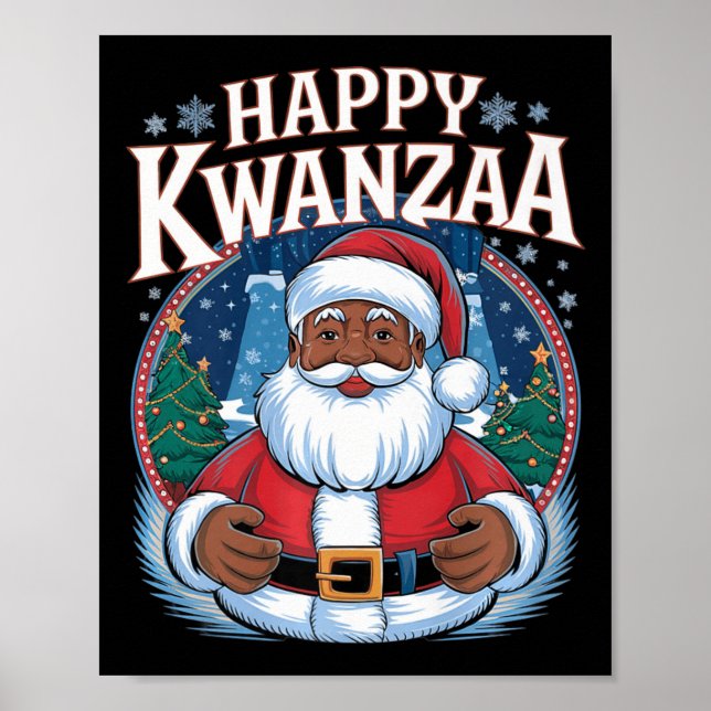 Póster Feliz Kwanzaa Feliz Navidad African American Hoi (Frente)