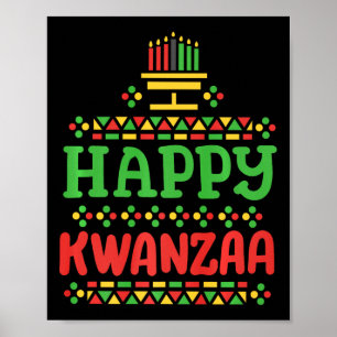 Póster Feliz Kwanzaa Feliz Navidad Hombres afroamericanos