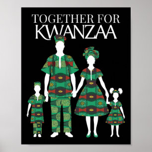 Póster Feliz Kwanzaa Kinara-Seven Candles Principles Of K