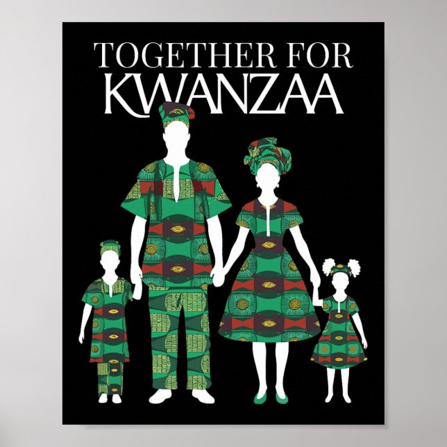 Póster Feliz Kwanzaa Kinara-Seven Candles Principles Of K (Frente)