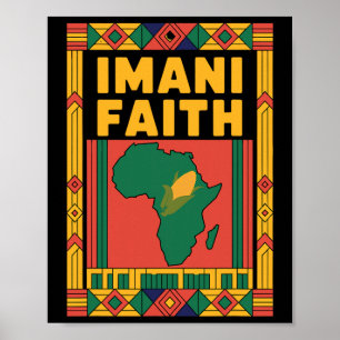 Póster Feliz Kwanzaa Kinara-Seven Candles Principles Of K