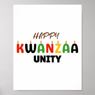 Póster Feliz Kwanzaa Kinara-Siete Principios De Kwanzaa U