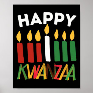 Póster Feliz Kwanzaa Kinara Siete Velas Principios de K