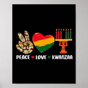 Póster Feliz Kwanzaa Paz Amor Kwanzaa Afroamericano