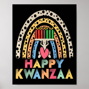 Póster Feliz Kwanzaa Rainbow African American Harves