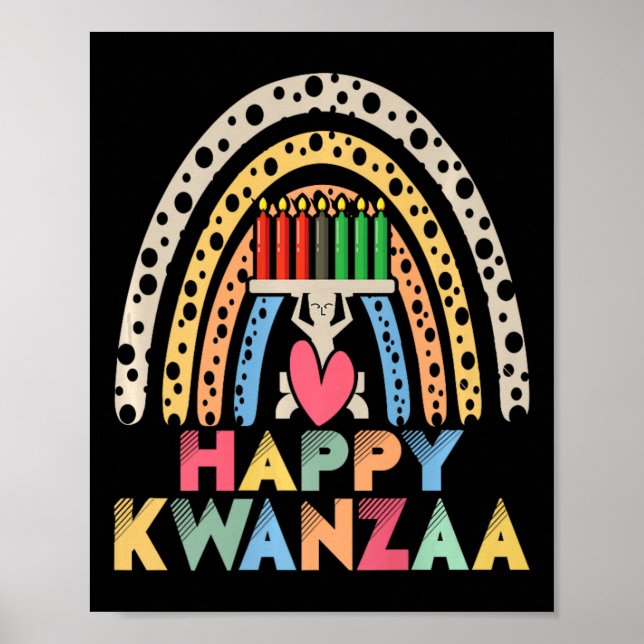 Póster Feliz Kwanzaa Rainbow African American Harves (Frente)