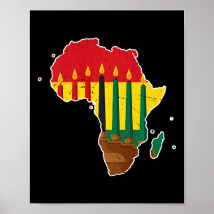 Póster Feliz Kwanzaa Siete principios a los que se enfren