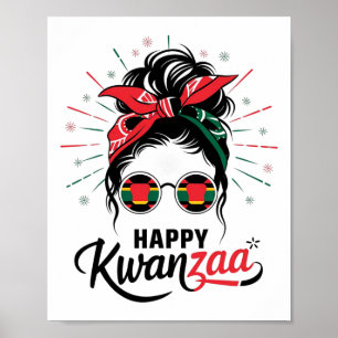 Póster Feliz Kwanzaa Siete Principios De Kwanzaa Messy Bu
