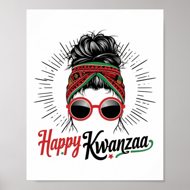 Póster Feliz Kwanzaa Siete Principios De Kwanzaa Messy Bu (Frente)