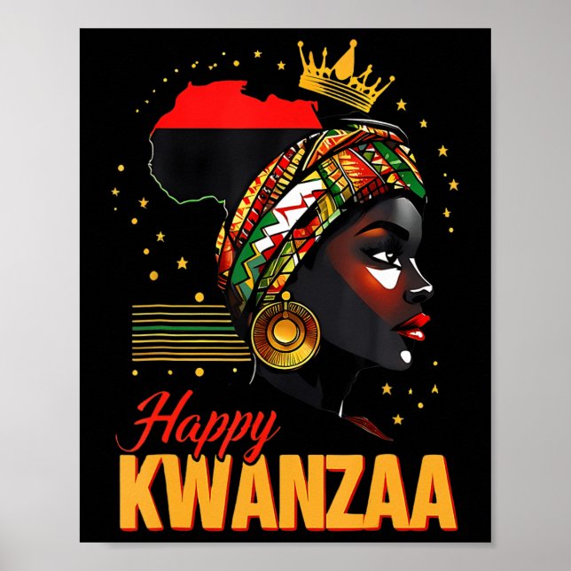 Póster Feliz Kwanzaa Siete Principios De Kwanzaa Women Me (Frente)