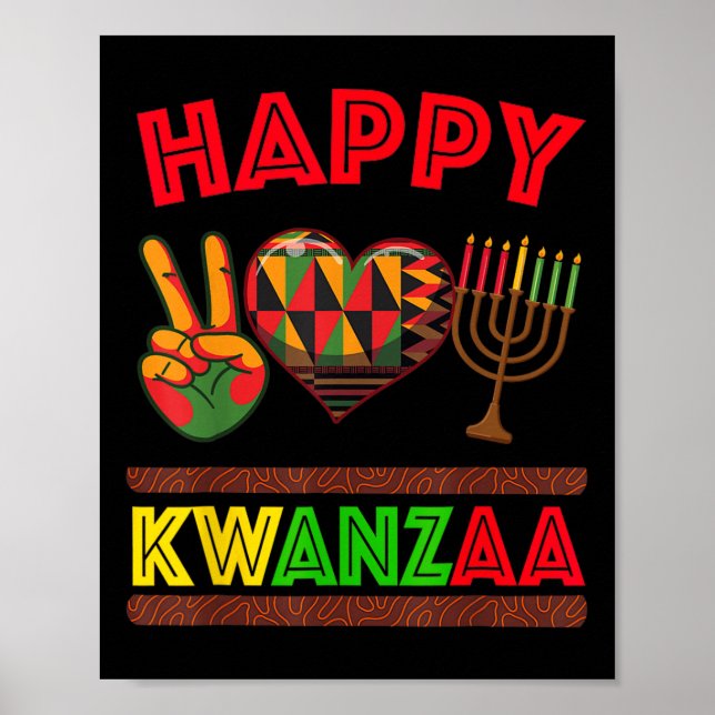 Póster Feliz Kwanzaa Siete Principios De Las Mujeres Kwan (Frente)