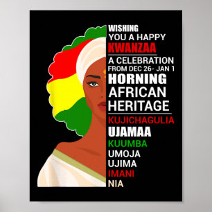 Póster Feliz Kwanzaa Siete Principios De Los Hombres Kwan