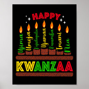Póster Feliz Kwanzaa Siete Principios De Los Hombres Kwan