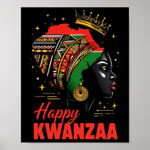 Póster Feliz Kwanzaa Siete Principios De Mujeres Kwanzaa 