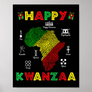 Póster Feliz Kwanzaa Siete Principios De Mujeres Kwanzaa 