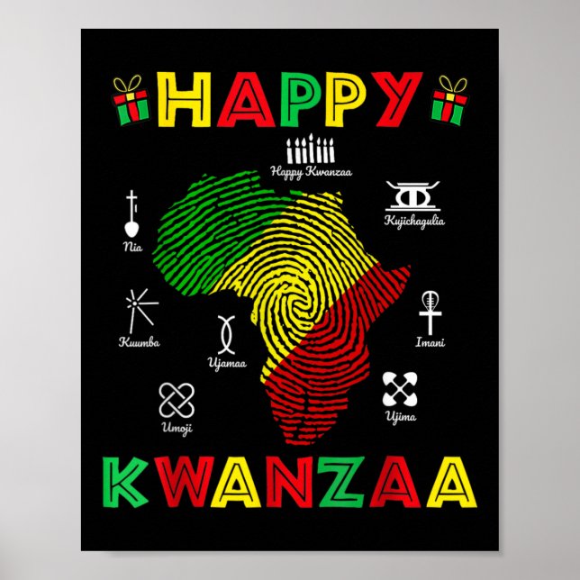 Póster Feliz Kwanzaa Siete Principios De Mujeres Kwanzaa  (Frente)