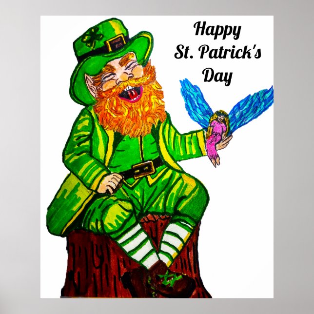 PÓSTER FELIZ LEPRECHAUN Y AMIGO JUSTO (Frente)