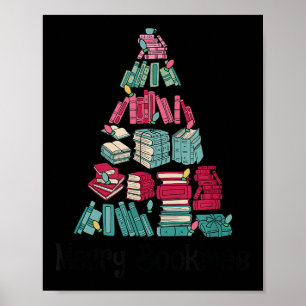 Póster Feliz Libro Navidad Libros Ne Árbol Divertido Aman