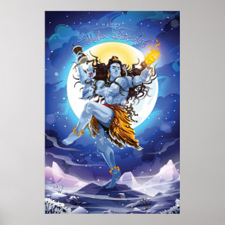 Póster Feliz Maha Shivratri, Lord Shiva
