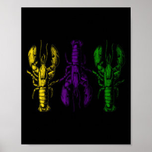 Póster Feliz Mardi Gras de Langostinos de Mardi Gras Coin