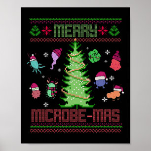 Póster Feliz Microbio-navidad Científicos de Microbiologí