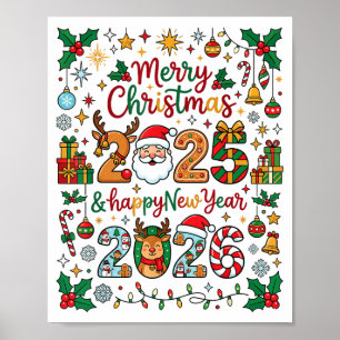 Póster Feliz Navidad 2025 - Feliz Año Nuevo 2026 Matchin