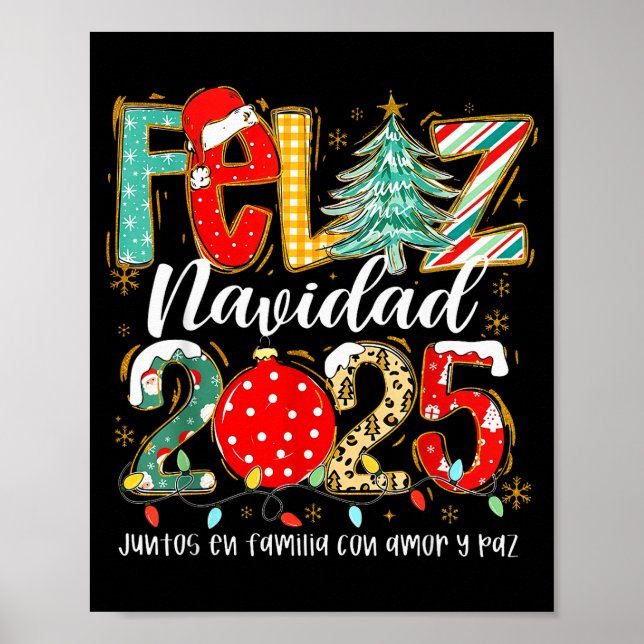 Póster Feliz Navidad 2025 Matching Family Spanish Christm (Frente)