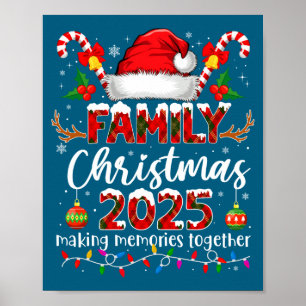Póster Feliz Navidad 2025 Pijamas Navideñas Familiares