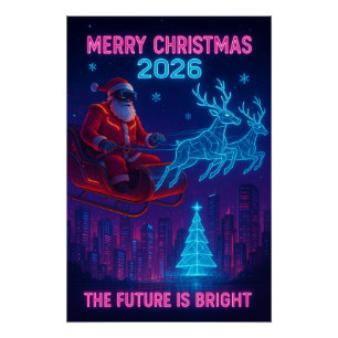 Póster Feliz Navidad 2026 - El futuro