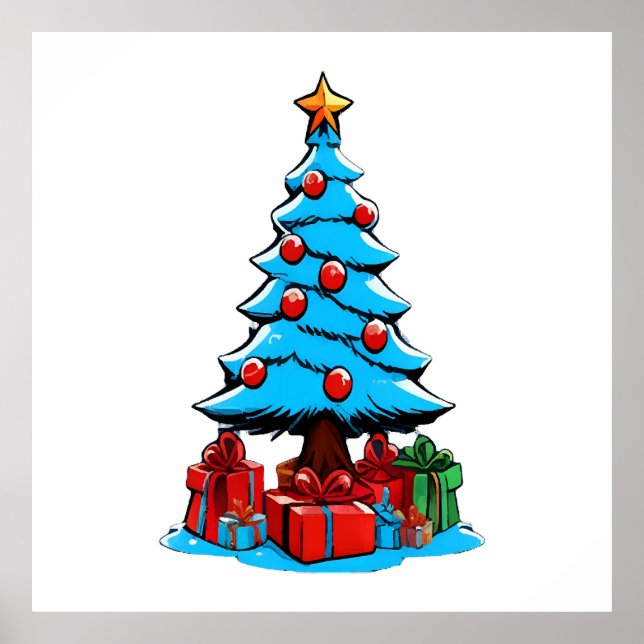 Póster Feliz Navidad 3D (Frente)