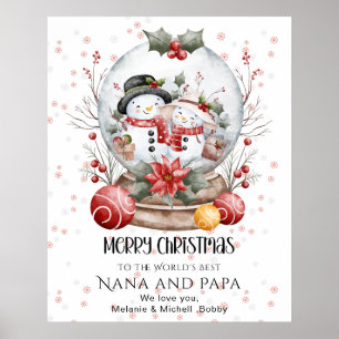 Póster Feliz Navidad a los mejores abuelos del mundo 