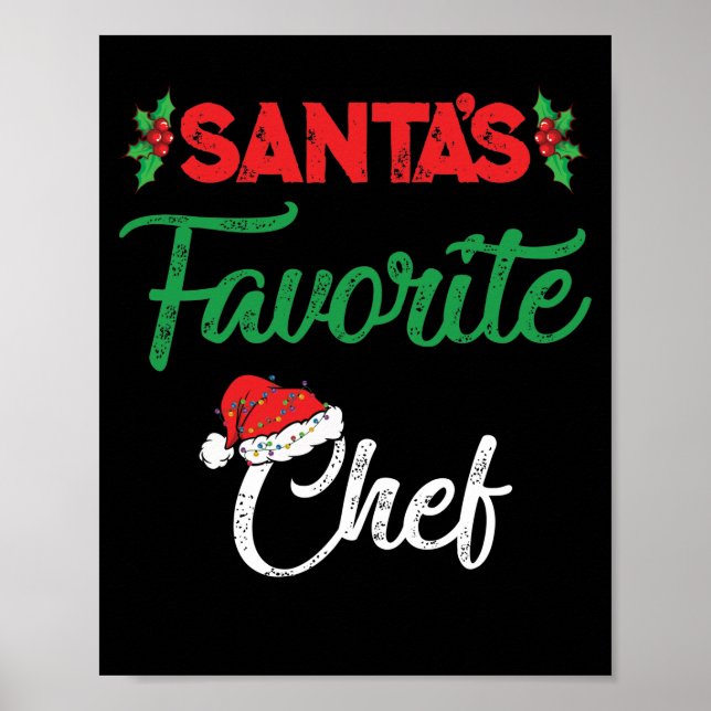 Póster Feliz Navidad a los Navidades favoritos del chef (Frente)