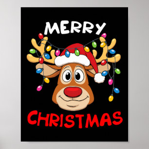 Póster Feliz Navidad a los renos Navidad a los hombres de