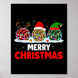 Póster Feliz Navidad a los renos Santa Elf Plaid Leopard