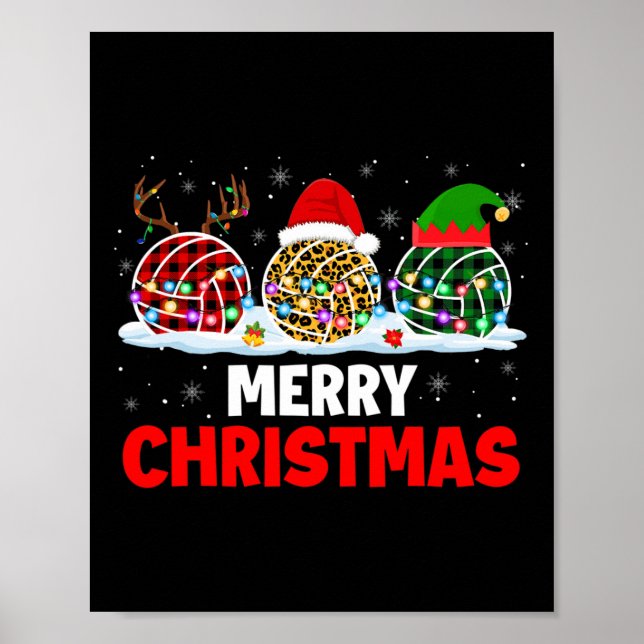 Póster Feliz Navidad a los renos Santa Elf Plaid Leopard  (Frente)