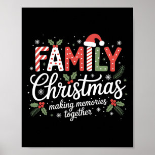 Póster Feliz Navidad a Navidades de la familia Santa Hat