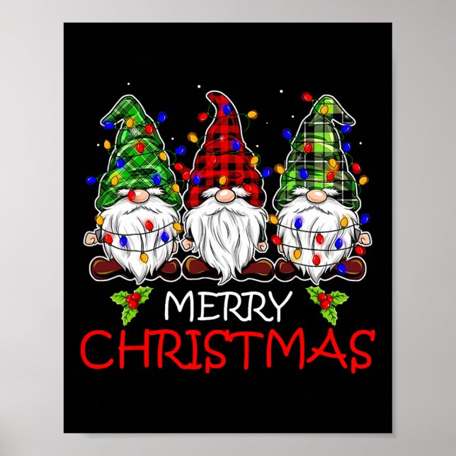 Póster Feliz Navidad a Navidades familiares de Gnome para (Frente)