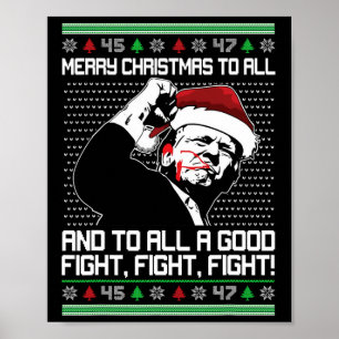 Póster Feliz Navidad A Todos Los Santos Trump
