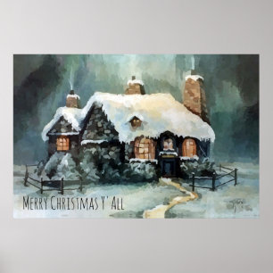 Póster Feliz Navidad a Todos Maravillosa Noche de Inviern