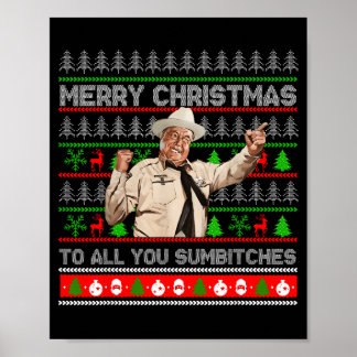 Póster Feliz Navidad a Todos Ustedes Sumes Suéter Feo Ret