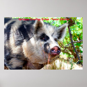Póster Feliz Navidad Abuelo Cazador Recolector